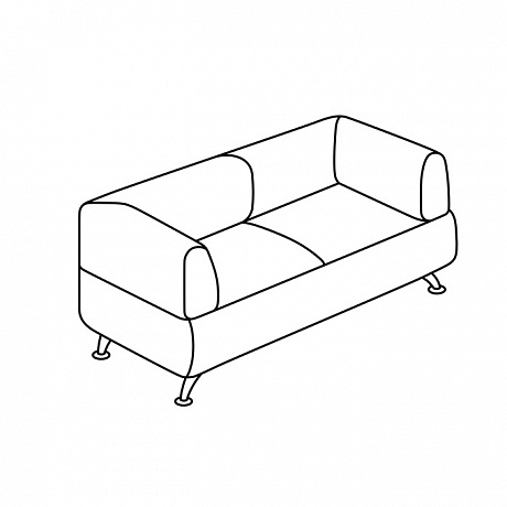 Мягкая офисная мебель: Вейт 2 двух-местный диван.