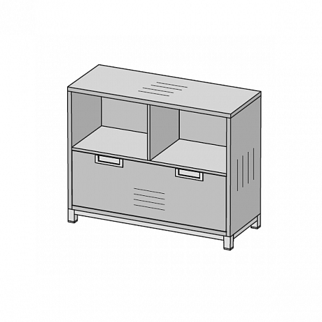 Офисная мебель для персонала: 24H330 Шкаф на алюминиевом каркасе.