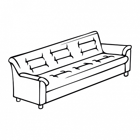 Мягкая офисная мебель: V-100 3-х местный диван.