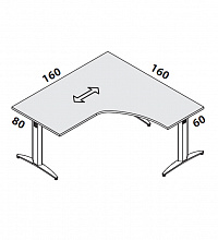 148 097 Стол криволинейный на Т-образном металлокаркасе (правый)