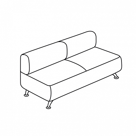 Мягкая офисная мебель: Вейт 2А двух-местный диван без подлокотников.