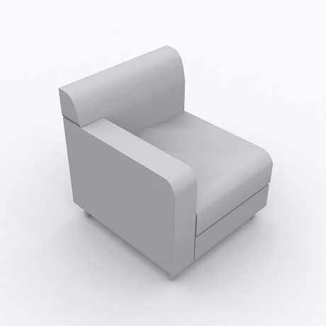 Мягкая офисная мебель: Клерк 3 Кресельная секция с правым подлокотником.
