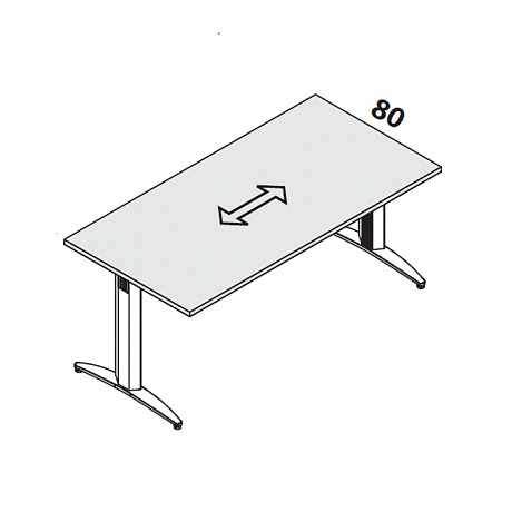 Офисная мебель для персонала: 148 092 Стол прямой на Т-образном металлокаркасе.
