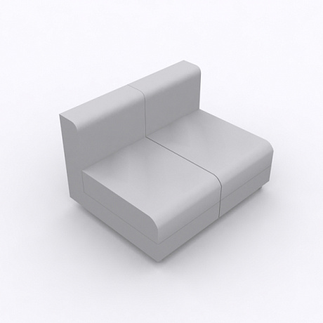 Мягкая офисная мебель: Клерк 3 Диванная секция двойная без подлокотников.