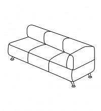 Вейт 3Б трёх-местный диван, подлокотники слева от сидящего