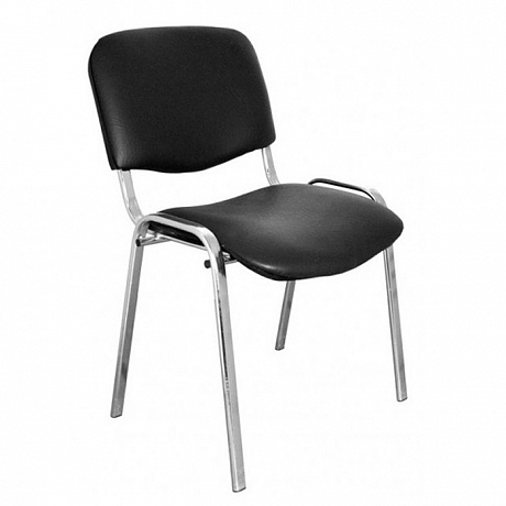 Офисные кресла и стулья. Черный стул ИЗО из кожзама.