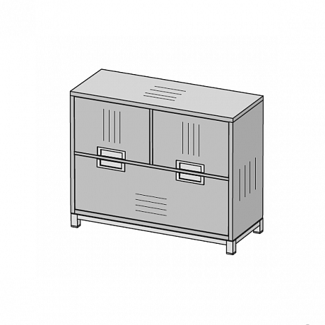 Офисная мебель для персонала: 24H530 Шкаф на алюминиевом каркасе.