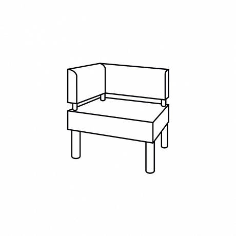 Мягкая офисная мебель: МС Угловой двухместный модуль  (левый/правый).