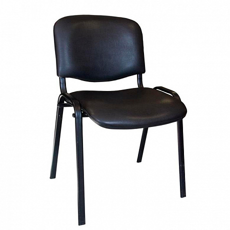 Офисные кресла и стулья. Стул ИЗО кожзам чёрный металл чёрный.