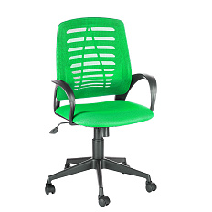 Ирис Кресло ткань,крест.пластик,механизм пиастра обивка зеленый TW, каркас черный