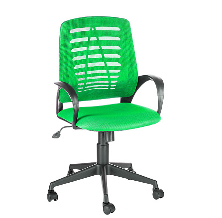 Ирис Кресло ткань,крест.пластик,механизм пиастра обивка зеленый TW, каркас черный