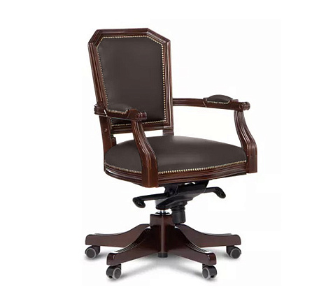 D80 Венеция Кресло кожа дерево темно-коричневый Mardas Chocalate темный орех