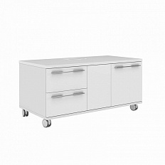 EMP 222SX Тумба мобильная с двумя ящиками Emporio белый глянец