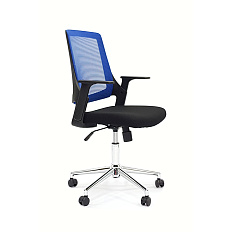 SK-1042 Кресло сетка, крестовина хром обивка синий