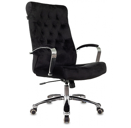 T-9928SL Fabric Кресло ткань черный Italia Black, крестовина хром, ID1985922