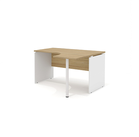 R-3.2L + L-710 Эргономичный стол левый с опорой Rio Base швейцарский вяз/белый