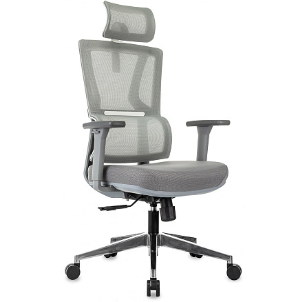 MC-G715N-H Кресло сетка/ткань,крест.алюм. серый GREY ID2026949