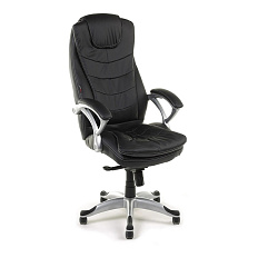 Patrick Кресло экокожа, крестовина пластик обивка черный black, каркас темно-серый ID 2065н