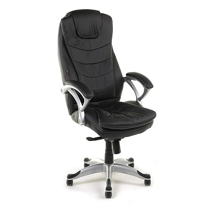 Patrick Кресло экокожа, крестовина пластик обивка черный black, каркас темно-серый ID 2065н