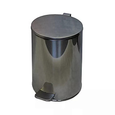 Урна педальная металл, 15 л хром