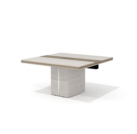 NT-280.1 Модуль стола для переговоров 140x140x74 New.Tone дуб серебристый шпон (Италия) /стоун/1019