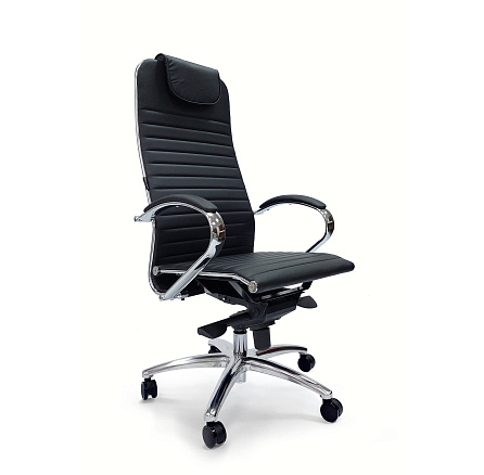 RT-1025 Кресло экокожа, крестовина алюминиевый сплав, механизм мультиблок обивка черный 40