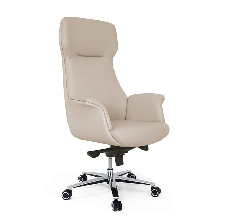 MB-613 Кресло экокожа, крестовина алюм., механизм мультиблок, обивка бежевый PA21