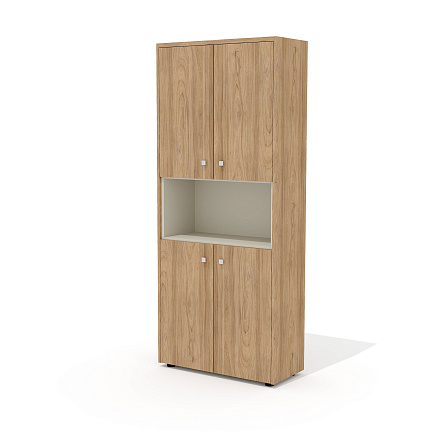 Шкаф для документов (комплектация 7) 83,6х37х200,8 Рио Директ / Rio Direct вяз швейцарский/беж