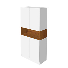 An-47  Шкаф  90x43x207 Art.Neo орех тангенциальный шпон (Италия) /белый