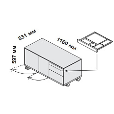 156213 Тумба подкатная с двумя ящиками и левосторонними дверцами Enosi Белый LS (68)