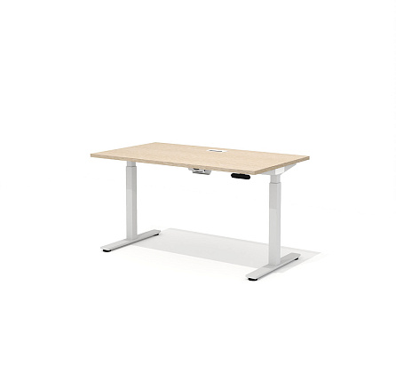 DD-80-3.1 + DD-1601-DD02 Прямой стол (подъёмный механизм) с люком Drive дуб выбеленный