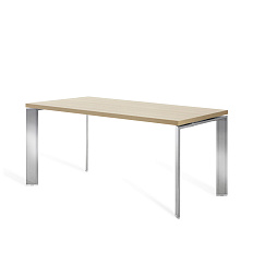FE160 Стол руководителя 160x90x77 FERMO дуб светлый / хром CH/DYDY