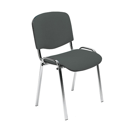ИЗО Стул ткань, каркас металл обивка серый В-3, каркас хром