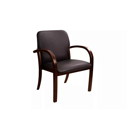 Jack arm Стул иск. кожа,каркас дерево обивка черный V-14, каркас темный орех 1.031