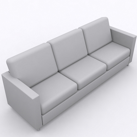 Мягкая офисная мебель: Оскар Хром Трёхместный диван.