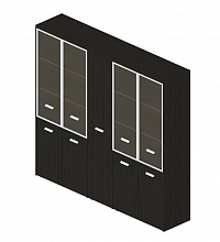 Шкаф с девятью дверьми Бонд 220х208, цвет венге MS