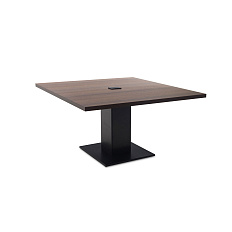 104 401 ECL BL Стол для переговоров 140*140xh76 Tesla/Renz эвкалипт мореный/черный