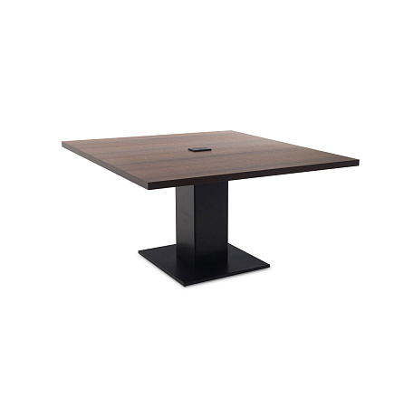 104 401 ECL BL Стол для переговоров 140*140xh76 Tesla/Renz эвкалипт мореный/черный