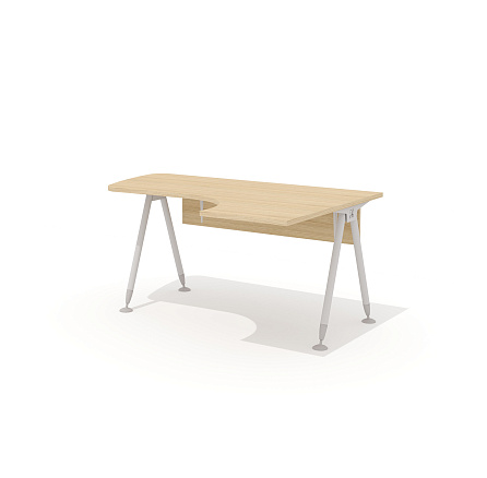 GM-104R + G-86 Эргономичный стол на металлокаркасе правый Гамма дуб Виченца / беж