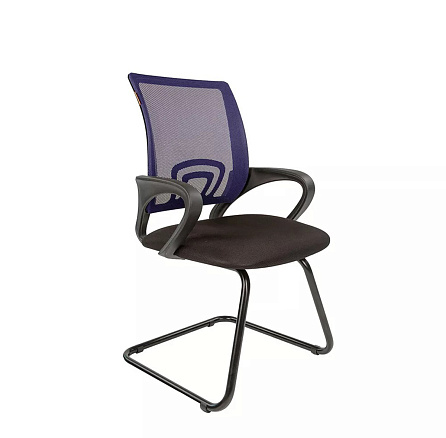 696V Кресло ткань, полозья металл обивка синий TW-05, каркас черный, 07018105