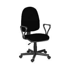 ПРЕСТИЖ Самба Кресло ткань, крестовина пластик обивка черный В-14, каркас черный