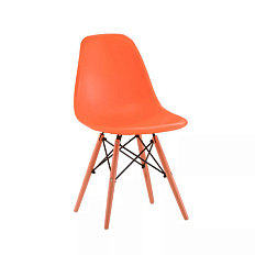 Y-971 Стул пластик, каркас дерево обивка оранжевый