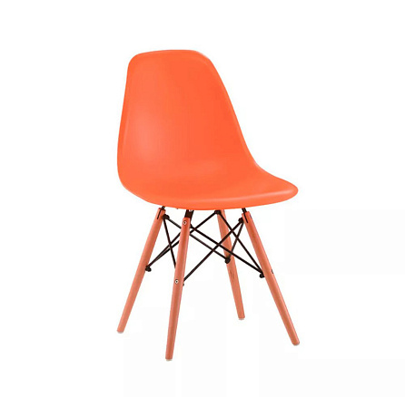 Y-971 Стул пластик, каркас дерево обивка оранжевый