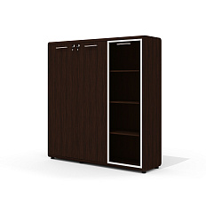 V-50 + V-02.1R + V-62L + V-62R Шкаф со стеклянной дверью Vegas венге