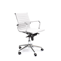 RT-04Q Кресло экокожа, крестовина хром мультиблок обивка белый 86