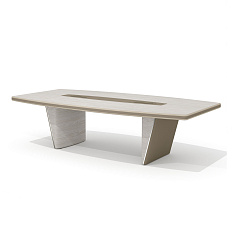 NT-280 Стол для переговоров 280x140x74 New.Tone дуб серебристый шпон (Италия) /стоун/1019
