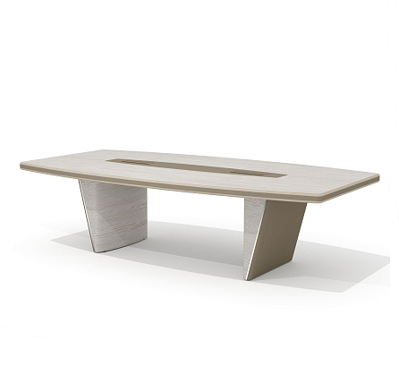NT-280 Стол для переговоров 280x140x74 New.Tone дуб серебристый шпон (Италия) /стоун/1019