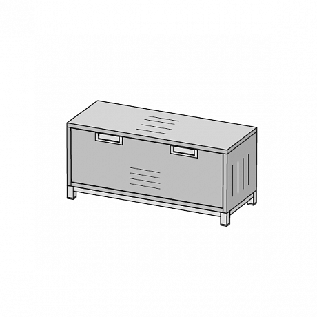 Офисная мебель для персонала: 24H230 Шкаф-тумба на алюминиевом каркасе.