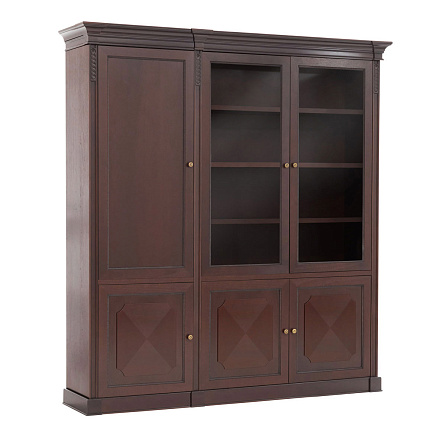 106 503.510/601.602 Шкаф комбинированный со стеклом 215,6x50x234 DOGE орех танганьика