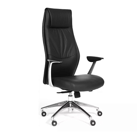 VISTA Chairman Кресло экопремиум,крест.хром обивка черный black, каркас хром, 07023911